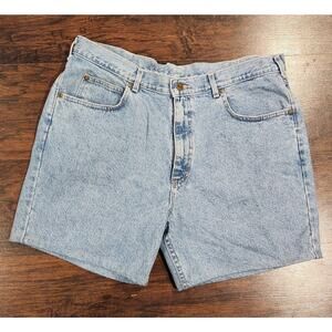 Mens Shorts Denim Jean Sz 40 Cotton USA L.L. Bean 6" Inseam Cut Off Hemmed